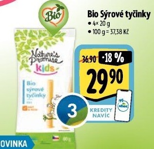 Sýrové bio tyčinky Kids Nature'
