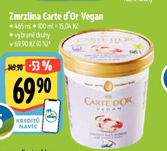 Zmrzlina v kelímku Vegan Carte D'