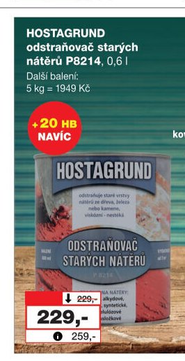 HOSTAGRUND odstraňovač starých nátěrů P8214