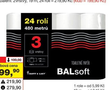 BALSOFT 3vrstvý toaletní papír