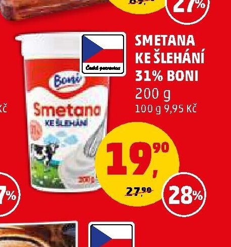 SMETANA KE ŠLEHÁNÍ 31 % BONI 200 g