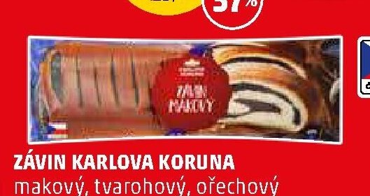 ZÁVIN KARLOVA KORUNA makový, tvarohový, ořechový 400 g