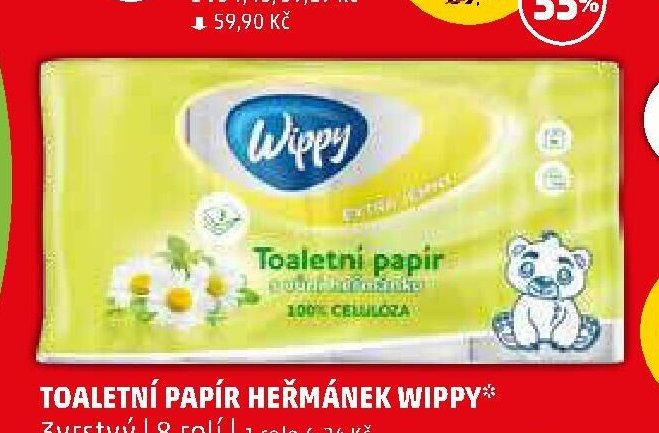 TOALETNÍ PAPÍR HEŘMÁNEK WIPPY 3vrstvý 8 rolí