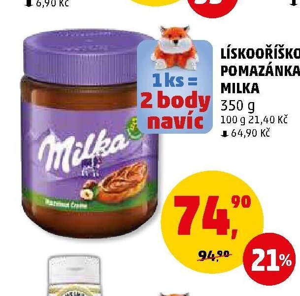 Lískooříšková pomazánka Milka