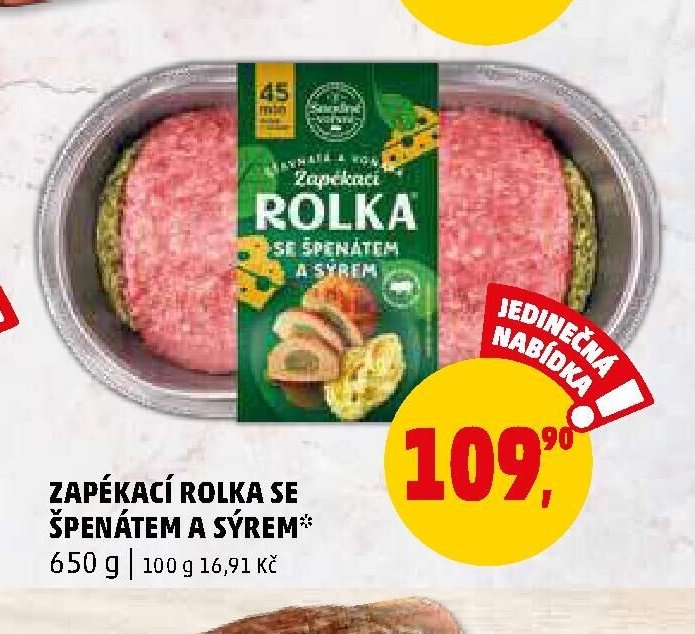 ZAPÉKACÍ ROLKA SE ŠPENÁTEM A SÝREM