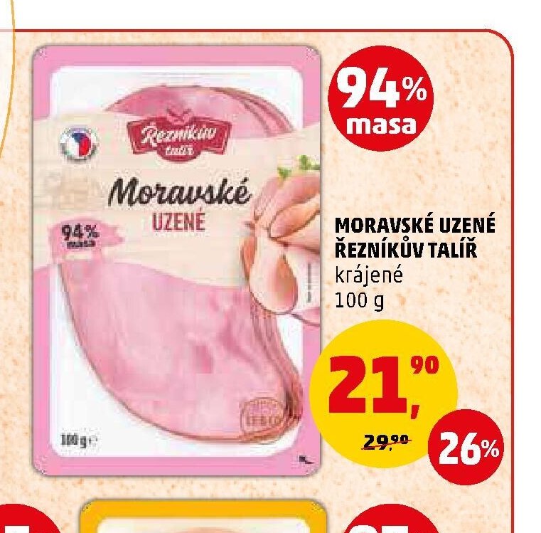 MORAVSKÉ UZENÉ ŘEZNÍKŮV TALÍŘ krájené 100 g