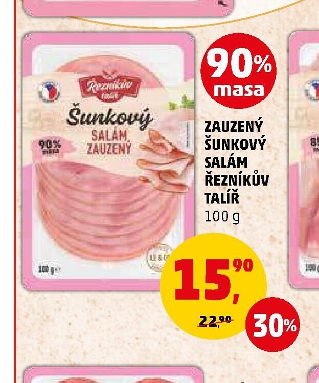 ZAUZENÝ ŠUNKOVÝ SALÁM ŘEZNÍKŮV TALÍŘ 100 g