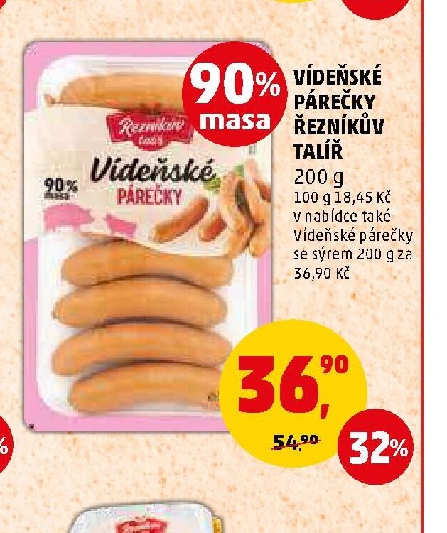VÍDEŇSKÉ PÁREČKY ŘEZNÍKŮV TALÍŘ 200 g