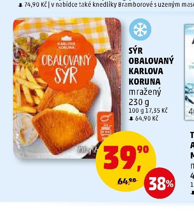 SÝR OBALOVANÝ KARLOVA KORUNA mražený