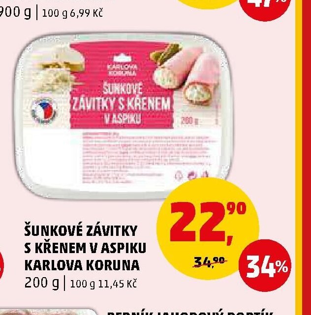 ŠUNKOVÉ ZÁVITKY S KŘENEM V ASPIKU