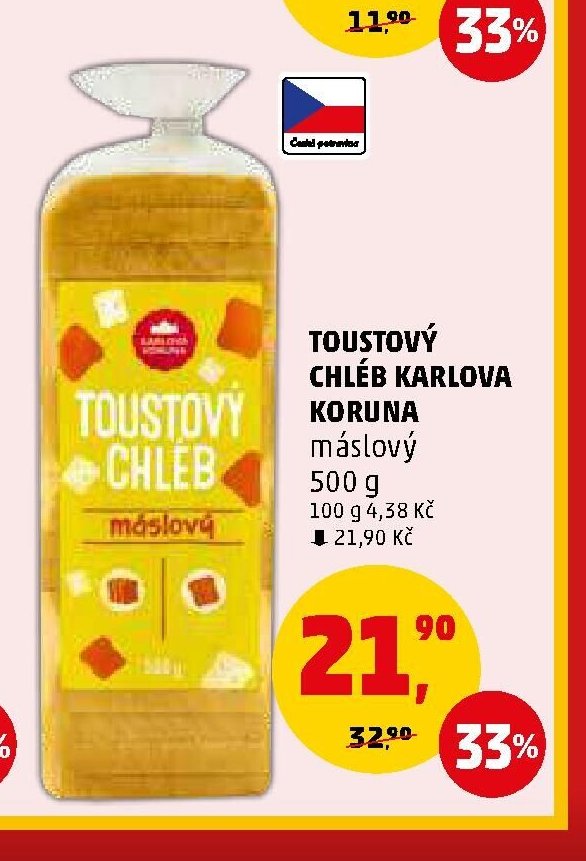 TOUSTOVÝ CHLÉB KARLOVA KORUNA máslový