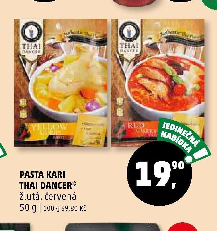 PASTA KARI THAI DANCER žlutá, červená
