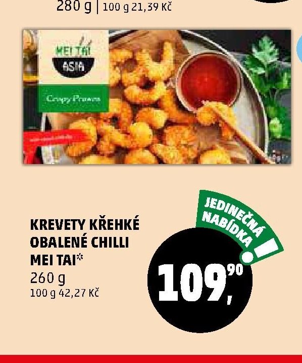 KREVETY KŘEHKÉ OBALENÉ CHILLI MEI TAI