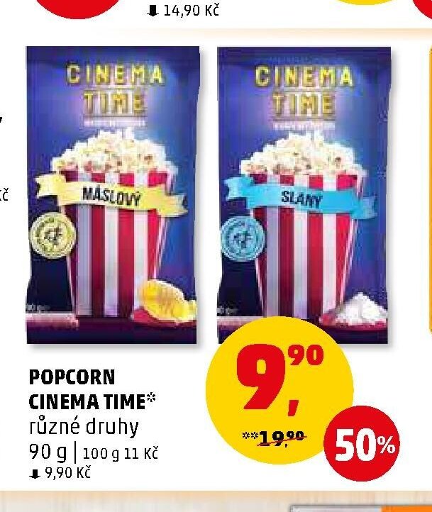 POPCORN CINEMA TIME různé druhy