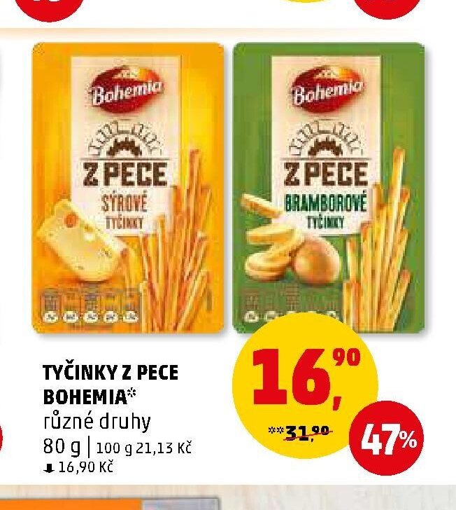TYČINKY Z PECE BOHEMIA různé druhy