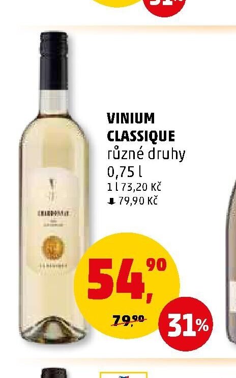 VINIUM CLASSIQUE různé druhy 0,75 l