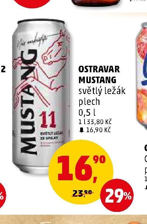 OSTRAVAR MUSTANG světlé ležák plech 0,5 l