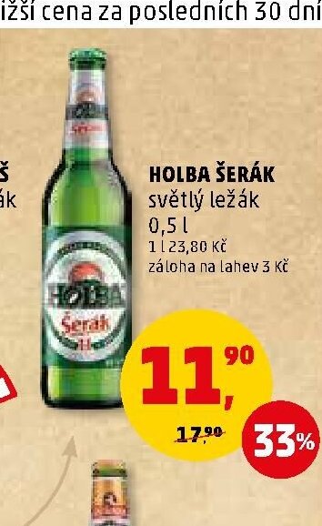 HOLBA ŠERÁK světlé ležák 0,5 l