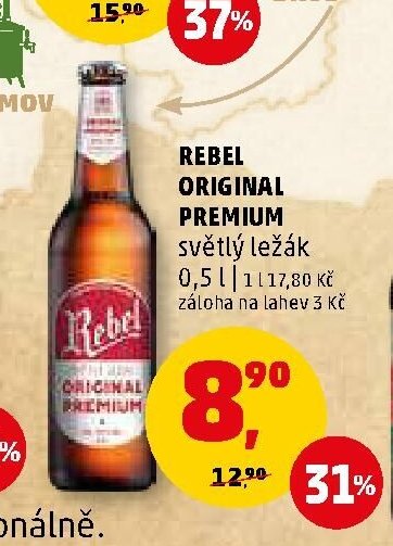 REBEL ORIGINAL PREMIUM světlý ležák 0,5 l