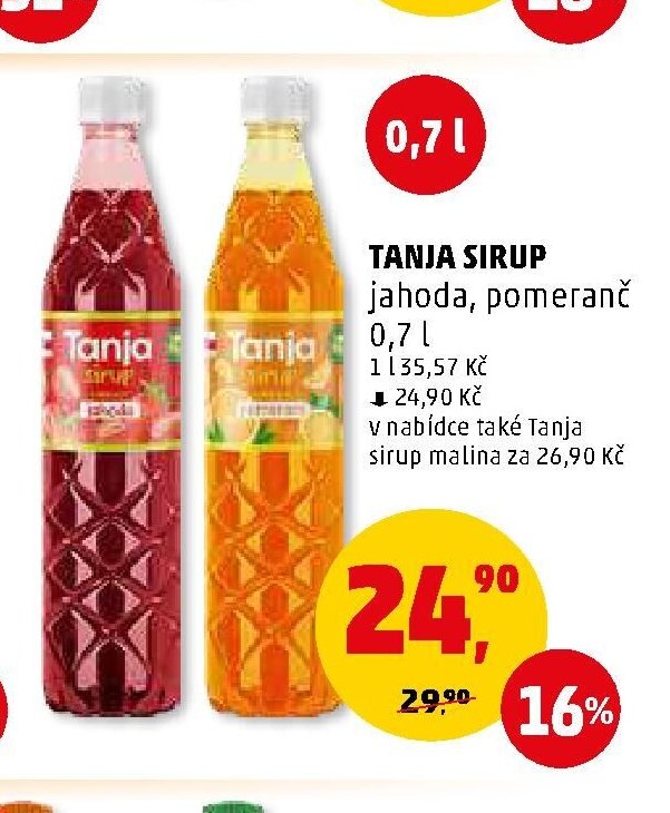 TANJA SIRUP jahoda, pomeranč