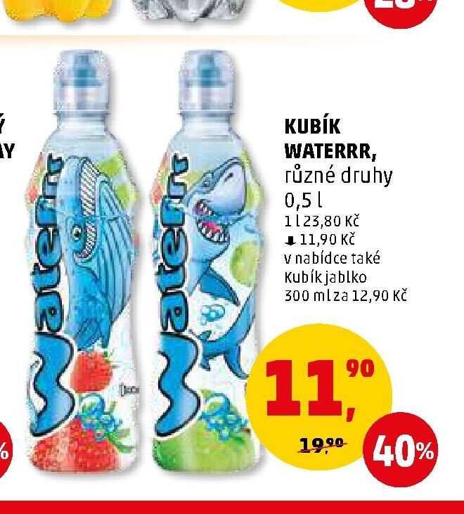 KUBÍK WATERRR, různé druhy