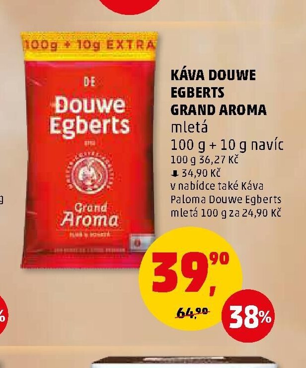 KÁVA DOUWE EGBERTS GRAND AROMA mletá 100 g + 10 g navíc