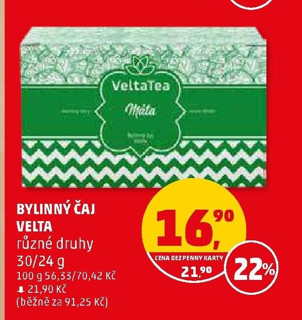 BYLINNÝ ČAJ VELTA různé druhy 30/24 g
