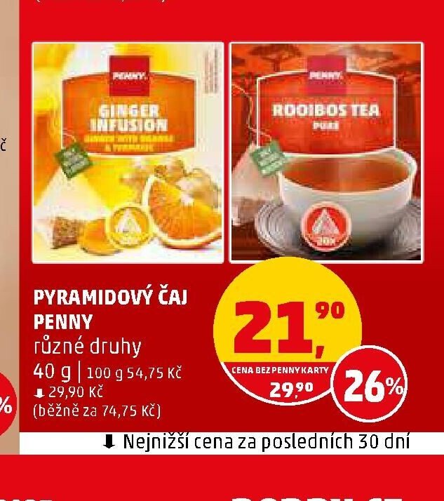 PYRAMIDOVÝ ČAJ PENNY různé druhy 40 g