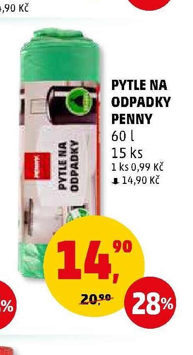 PYTLE NA ODPADKY PENNY 60 l 15 ks