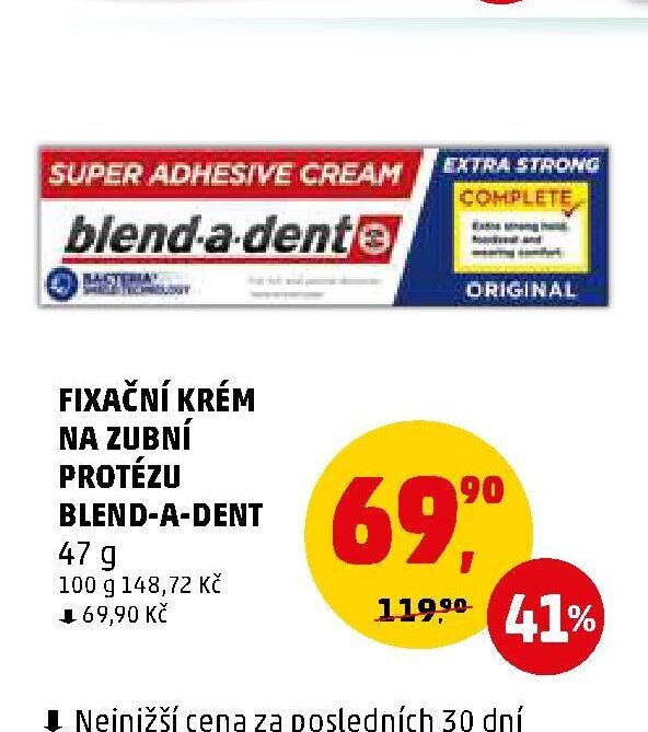 FIXAČNÍ KRÉM NA ZUBNÍ PROTÉZU BLEND-A-DENT 47 g