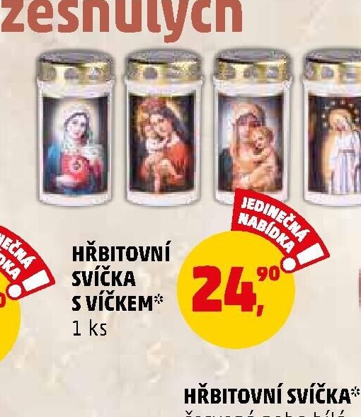 Hřbitovní svíčka s víčkem