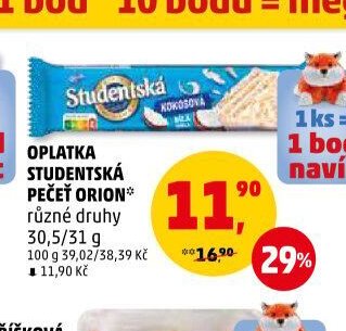 Oplatka Studentská pečeť Orion různé druhy