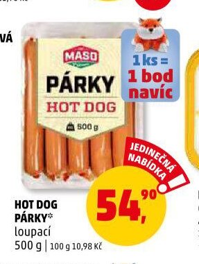 Hot dog párky loupací
