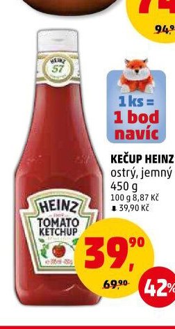 Kečup Heinz ostrý, jemný