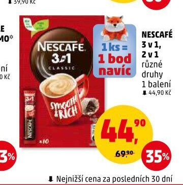 Nescafé 3v1, 2v1 různé druhy