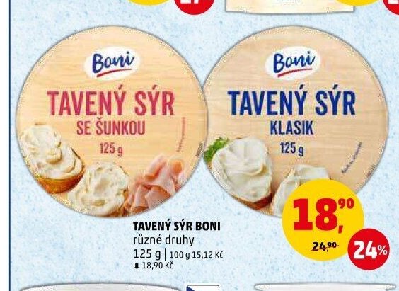 TAVENÝ SÝR BONI různé druhy 125 g