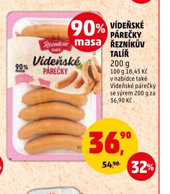 VÍDEŇSKÉ PÁREČKY ŘEZNÍKŮV TALÍŘ 200 g