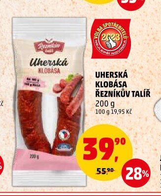 UHERSKÁ KLOBÁSA ŘEZNÍKŮV TALÍŘ 200 g