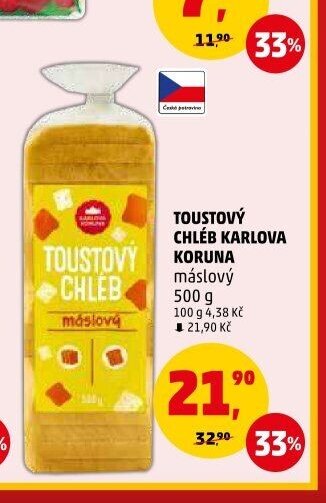 TOUSTOVÝ CHLÉB KARLOVA KORUNA máslový