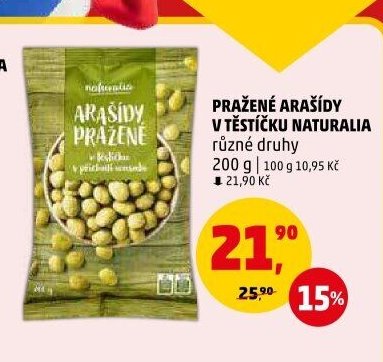 PRAŽENÉ ARAŠÍDY V TĚSTÍČKU NATURALIA