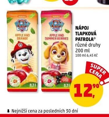 NÁPOJ TLAPKOVÁ PATROLA