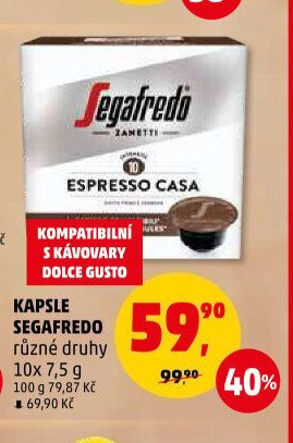 KAPSLE SEGAFREDO různé druhy