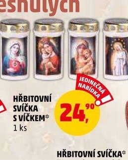 Hřbitovní svíčka s víčkem 1 ks