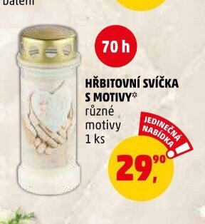 Hřbitovní svíčka s motivy různé motivy 1 ks