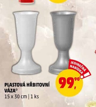 Plastová hřbitovní váza 15 x 30 cm | 1 ks