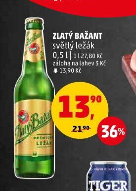 Zlatý Bažant světlý ležák