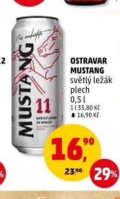 OSTRAVAR MUSTANG světlý ležák plech 0,5 l