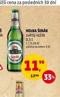 HOLBA ŠERÁK světlý ležák 0,5 l