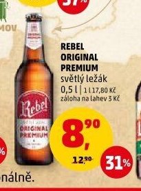 REBEL ORIGINAL PREMIUM světlý ležák 0,5 l