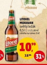 LITOVEL MORAVAN světlý ležák 0,5 l